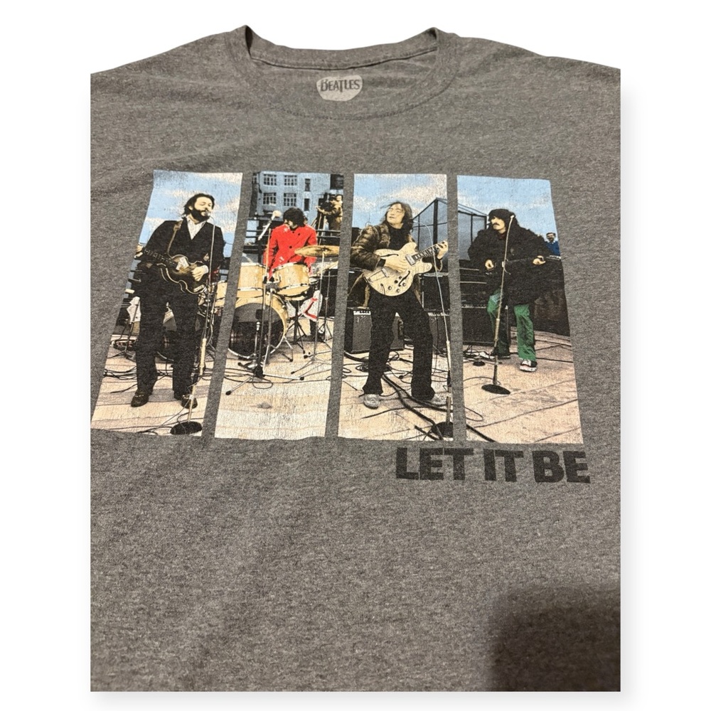 Let It Be The Beatles Gray Band T-shirt
